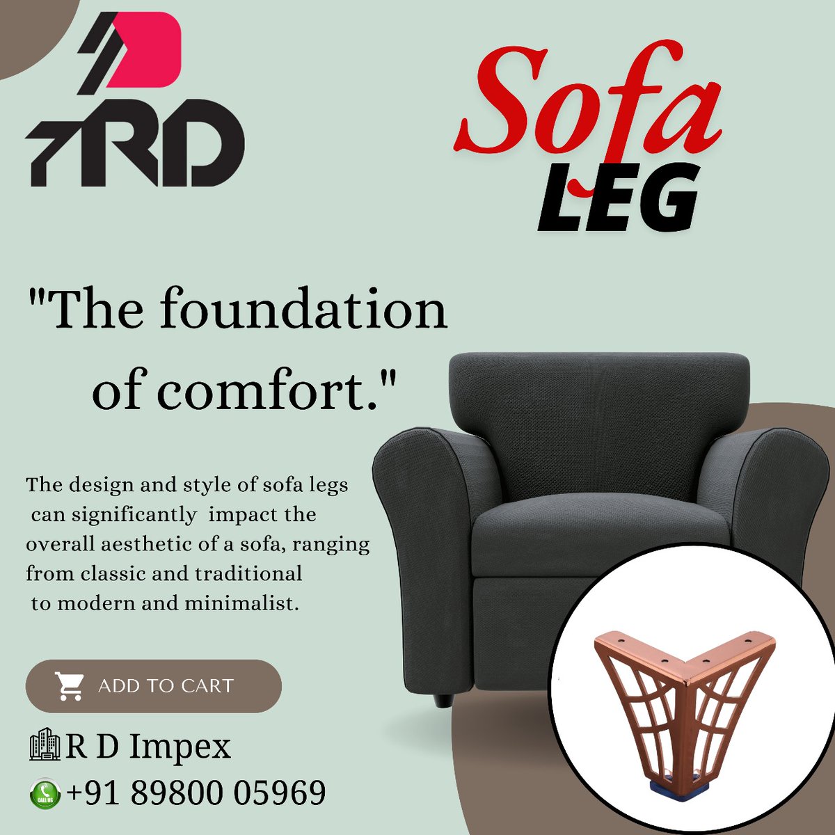 Rdimpexx's tweet image. Transform your sofa into a statement piece with stylish and sturdy sofa legs! 🛋️ 

👉 Call us: +91 8980005969
Whatsapp bit.ly/3xKyLU7

#RDImpex #SofaLegs #FurnitureDesign #HomeDecor #InteriorDesign #ModernFurniture #FurnitureLegs #SofaStyle #LivingRoomDecor #Comfort
