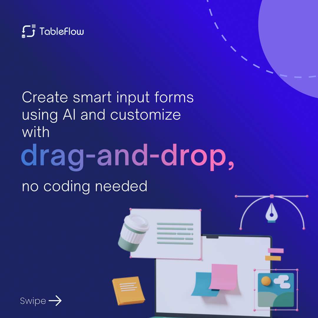 S_Analysts's tweet image. 🚀 Build smarter, faster, and better with Tableflow's Form Designer!
Transform your ideas into powerful apps in no time with Tableflow's no-code platform
💻 Start creating today—it's just one click away!
apps.tableflow.tech/register
#NoCode #AIInnovation #Tableflow #AppDevelopment