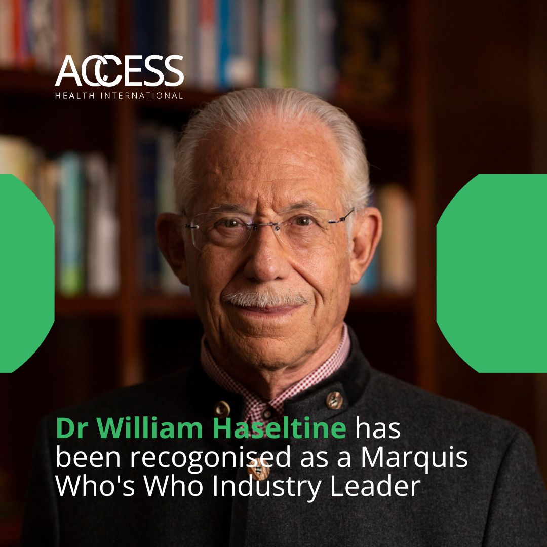 We are honored to announce that Dr. William Haseltine, Chair of ACCESS Health International, has been named a Marquis Who’s Who Industry Leader. This prestigious recognition celebrates individuals with significant achievements and influence in their fields.
