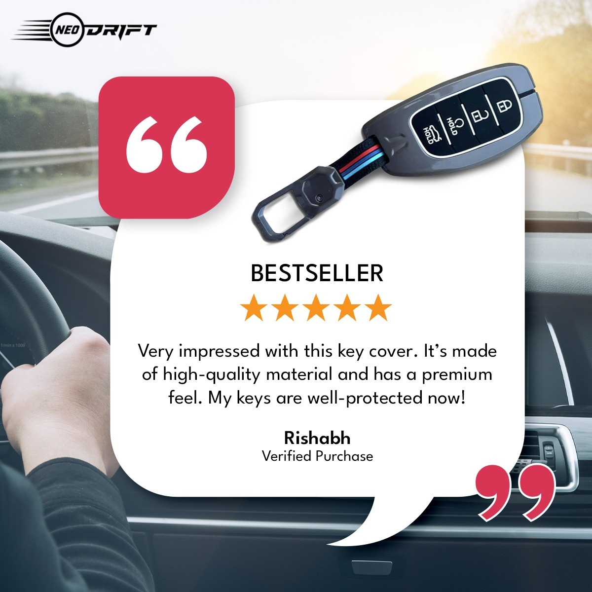 neodrift_in's tweet image. 🗣️ Hear it from our customers! 🗝️✨
Our Neodrift Car Key Covers are turning heads and winning hearts! 
#Neodrift #CustomerTestimonial #CarKeyCover #HappyCustomers #SleekDesign #DurableProtection #CarAccessories #KeyCoverLove #CustomerFeedback #AutoEssentials #QualityMatters