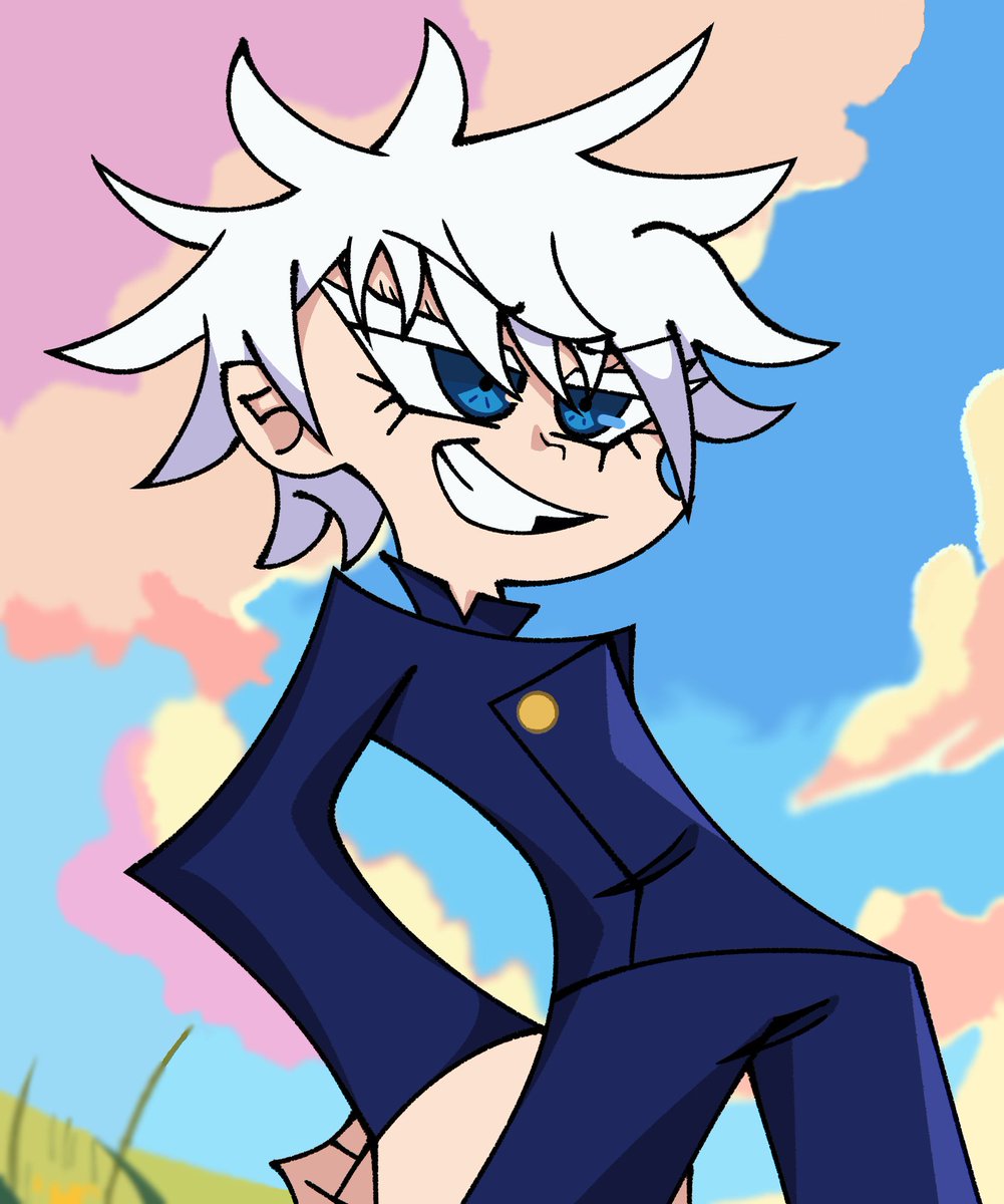 Uselesschild9's tweet photo. PASWG was big back in 2012, so I made Gojo in the art style 

#Gojo #SatoruGojo #PaSwG https://t.co/Q8L4Dd6kS4