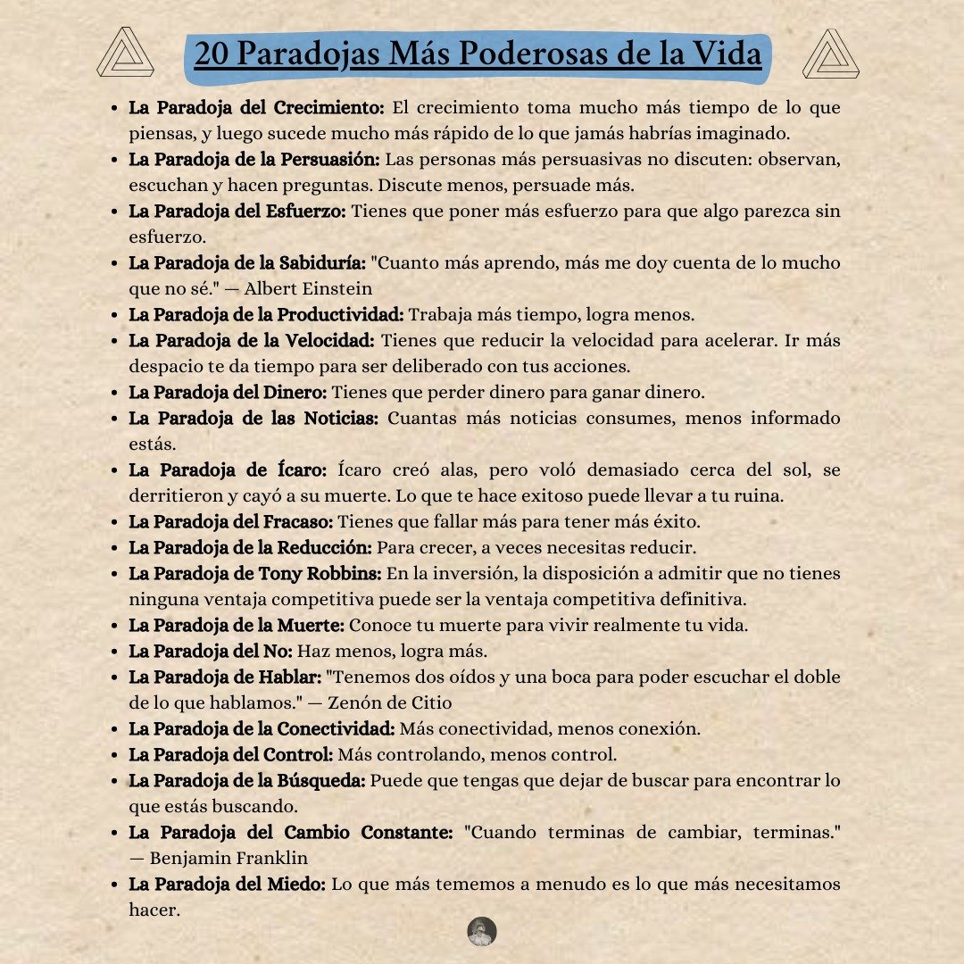 Las 20 Paradojas Más Poderosas de la Vida