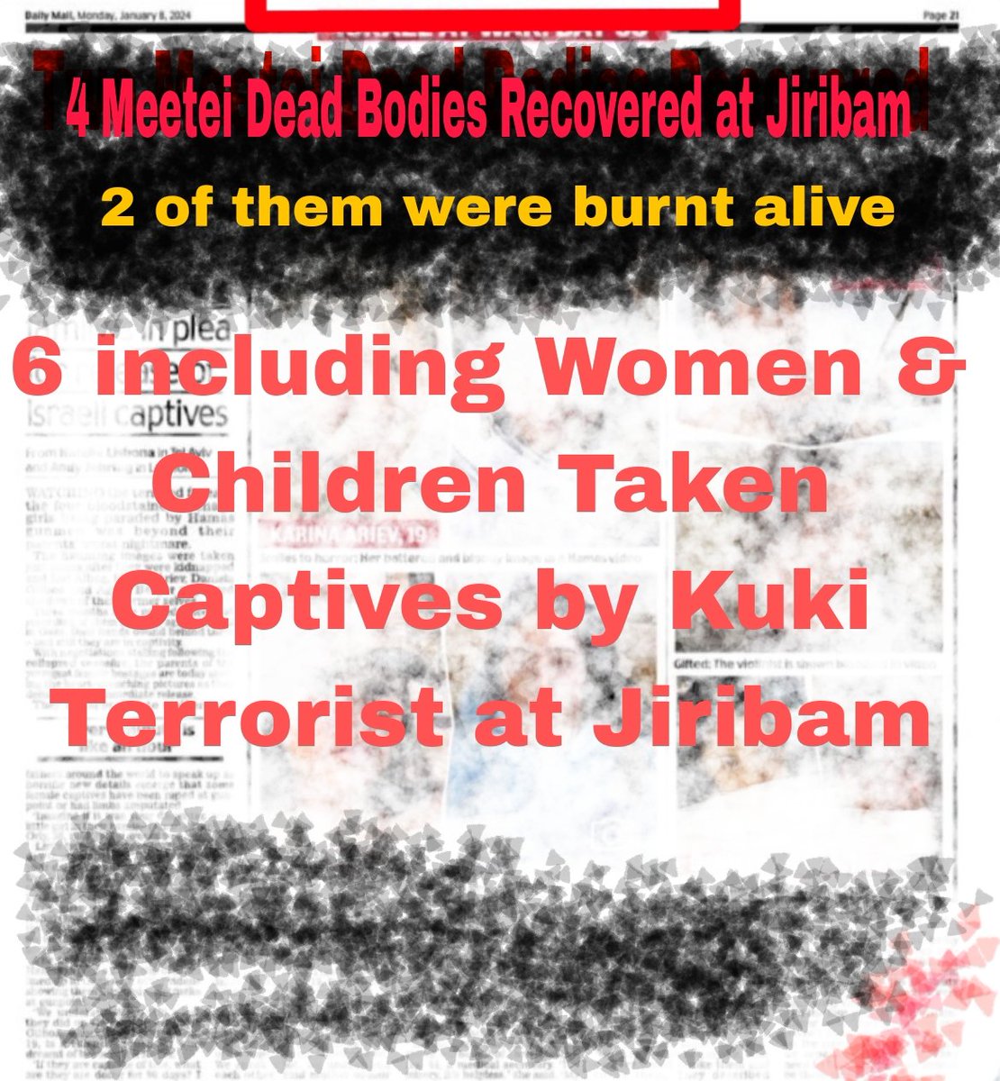 SauvikRaha's tweet photo. Retaliation by Kuki narco-terrorists is something that I have feared. I hope the security forces do have a contingency plan to curb/negate retaliatory operations by the heavily armed Kuki terrorists and ensure the safe return of the hostages abducted by Kukis during yesterday's encounter. Kukis have been targetting children and women folk from the Meitei community. The Meitei volunteers should be on alert for imminent ambushes on the community by the Kukis. The Meitei civilians, especially those residing in areas close to Kuki settlements or adjoining hills, should be vigilant of their own safety.

#SaveMeiteis #SaveManipur #ManipurViolence #ManipurFightsBack #KukiTerrorism #Jiribam