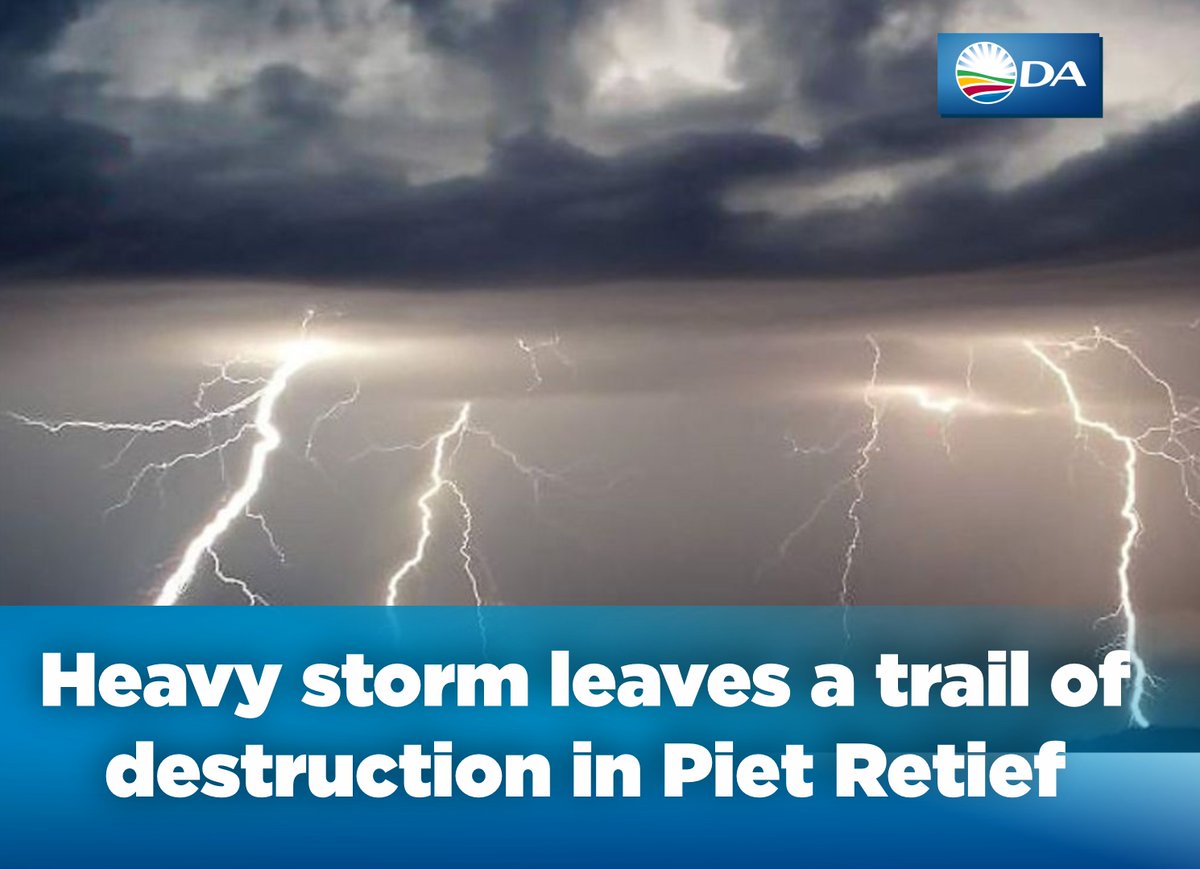 The DA in Mkhondo sympathises with the residents of Piet Retief who have been left destitute by heavy storms over the weekend. 

Read more: mpumalanga.da.org.za/2024/11/heavy-…