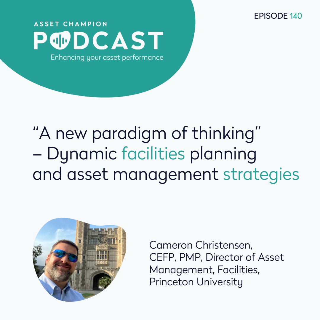 Maurizio Garavello (@mvello) on Twitter photo In this episode of the Asset Champion podcast, host <a href="/MikePetrusky/">Mike Petrusky</a> interviews Cameron Christensen, Director of Asset Management for Facilities Operations at Princeton University.
Listen now: okt.to/jt2EP5 In this episode of the Asset Champion podcast, host <a href="/MikePetrusky/">Mike Petrusky</a> interviews Cameron Christensen, Director of Asset Management for Facilities Operations at Princeton University.
Listen now: okt.to/jt2EP5