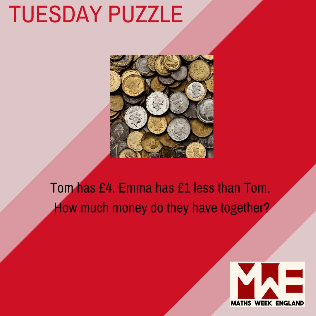🌟🎉It's Day 2 🎉🌟 Here is the latest puzzle, but there is so much more 🌈✨ Explore a treasure trove of puzzles, videos, and resources waiting for you on our website: mathsweekengland.co.uk. Let’s make maths magical together! 💫 #MWE24 #ITeachMaths #MathsToday #MathsChat #EYFS