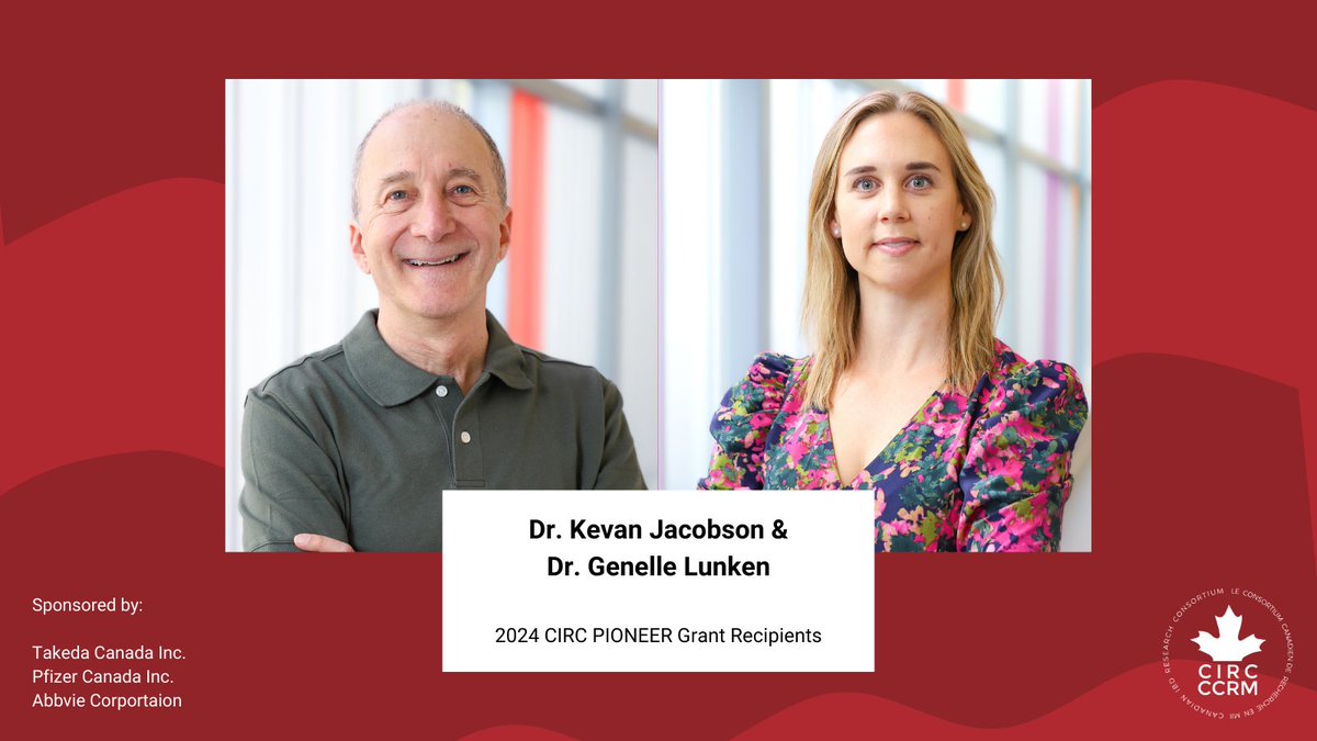 The Canadian IBD Research Consortium (CIRC) (@circ_ccrm) on Twitter photo CIRC's 2024 PIONEER Grant has been awarded!
Congratulations to <a href="/kevan_jacobson/">Kevan Jacobson</a> & <a href="/GenelleLunken/">Genelle Lunken</a> for receiving our $1M grant for your study DISPENSE-T.
And a special thank you again to to our sponsors <a href="/TakedaPharma/">Takeda</a> <a href="/PfizerCA/">Pfizer Canada</a> & <a href="/abbviecanada/">AbbVie Canada</a> for their generous contributions. CIRC's 2024 PIONEER Grant has been awarded!
Congratulations to <a href="/kevan_jacobson/">Kevan Jacobson</a> & <a href="/GenelleLunken/">Genelle Lunken</a> for receiving our $1M grant for your study DISPENSE-T.
And a special thank you again to to our sponsors <a href="/TakedaPharma/">Takeda</a> <a href="/PfizerCA/">Pfizer Canada</a> & <a href="/abbviecanada/">AbbVie Canada</a> for their generous contributions.