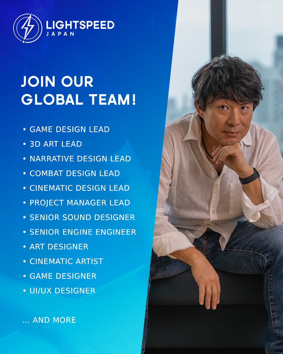 ⚡Our LightSpeed Japan Studio is growing!🇯🇵 We're excited to welcome an industry veteran to join us and hire passionate gamers like you! If gaming is your passion, now’s your chance. Apply today! 🎮  lightspeed-studios.com/jp/join/m/inde… #LightSpeedStudios⚡ #LightSpeedCareers