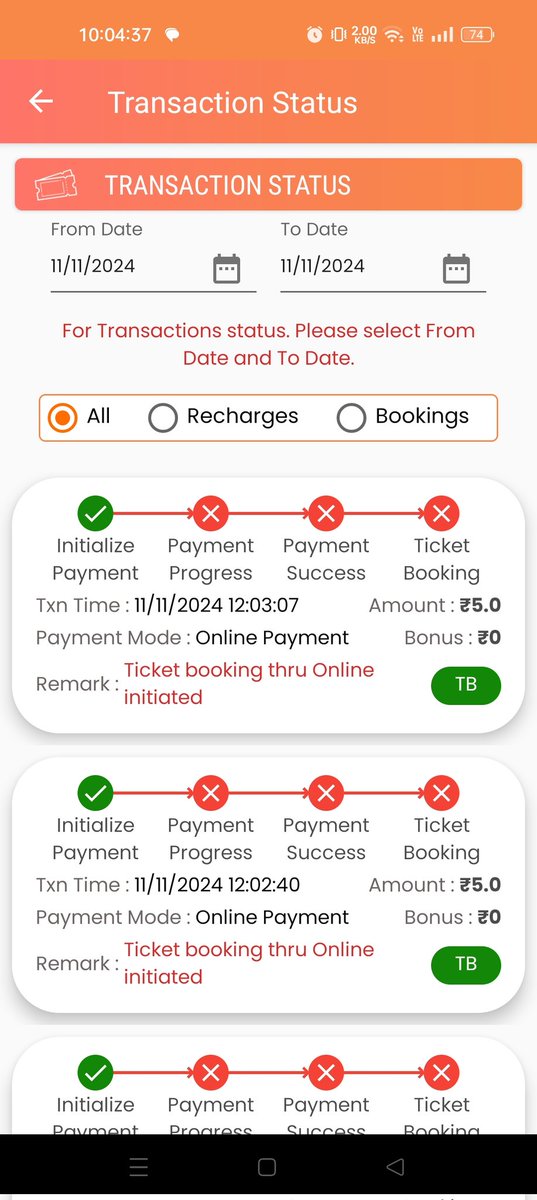 ITS_NICK_13's tweet photo. @MumbaILocal @utsapp I tried booking a ticket through the UTS app, and the amount got debited, but the ticket wasn’t generated. This happened multiple times on 11/11/2024, and I’m left without a ticket despite the payment. Could you please help resolve this issue? #MumbaiLocal https://t.co/sAiVegTjCN