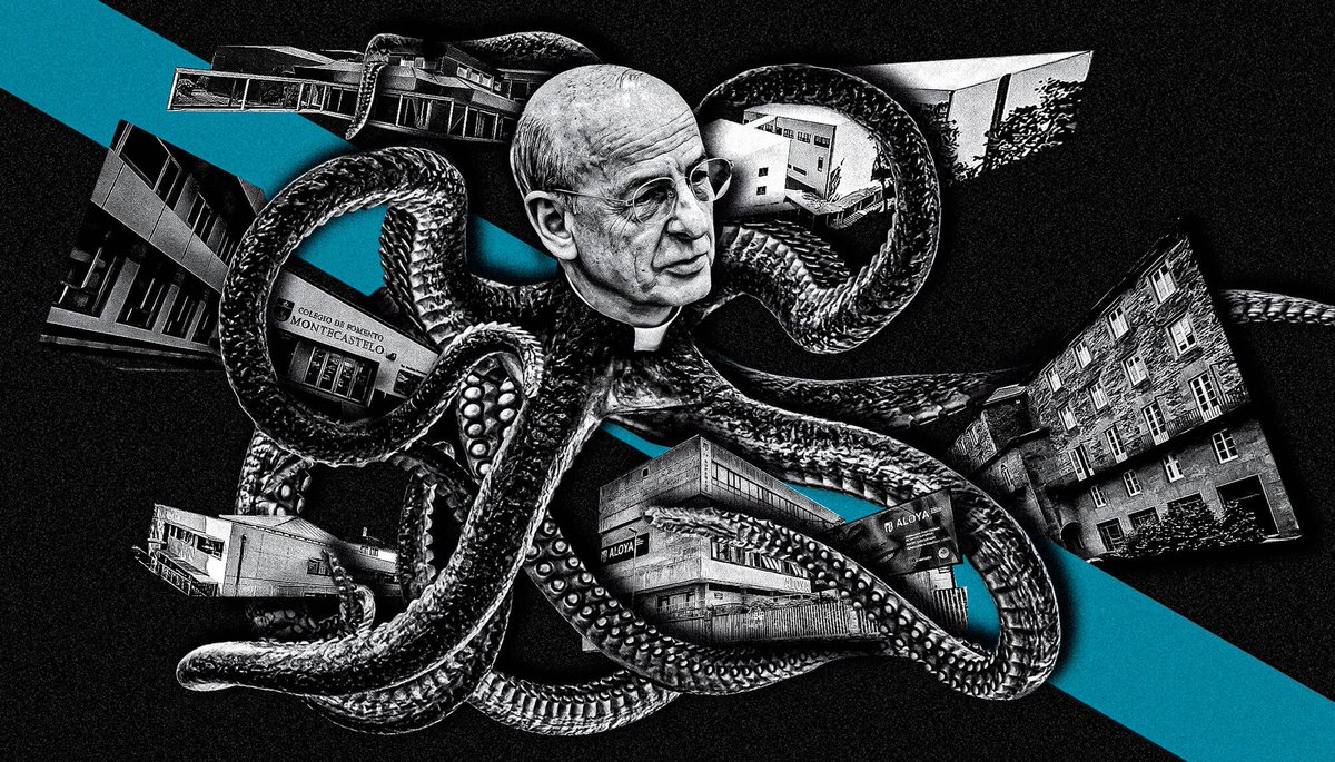 🐙Así crece el Opus Dei en Galicia con dinero público: colegios, residencias y asociaciones juveniles.

Por @javierhrguez 
Arte <a href="/SanchoSomalo/">Sancho R. Somalo</a> 
elsaltodiario.com/galicia/opus-d…