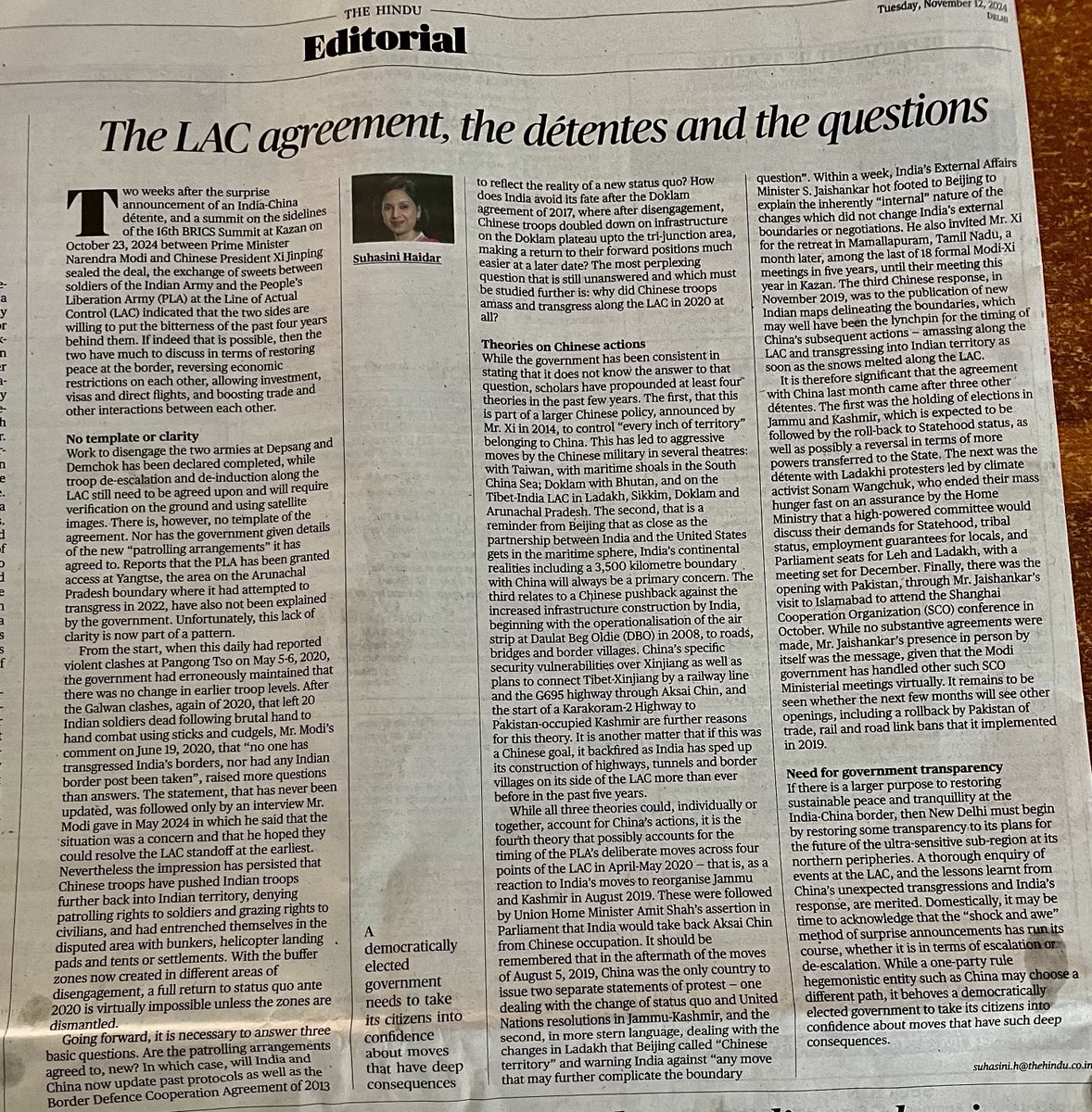 Suhasini Haider’s brilliant article raises some interesting questions about the recent India-China deal, and explores possible answers.