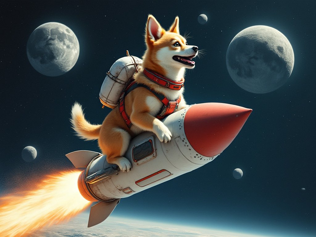 alltek's tweet photo. #Doge halfway to the moon!! #crypto #alltek https://t.co/qTnvdz4Bq4