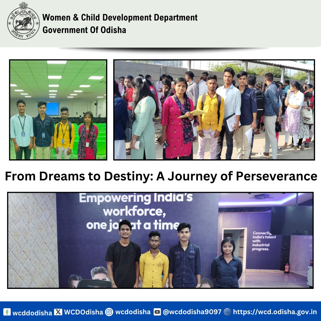 WCDOdisha's tweet image. Dream to reality! Mr. Mangaraj Behera, Mr. Bishnuprasad Chinara, Mr. Sibanarayan Panda, and Ms. Soumyashree Nayak’s journey from Utkal Balashram and Adruta Children’s Home, Puri, to Tata Electronics, Bangalore, shows the power of perseverance. #ChildCareSuccess #OSCPS