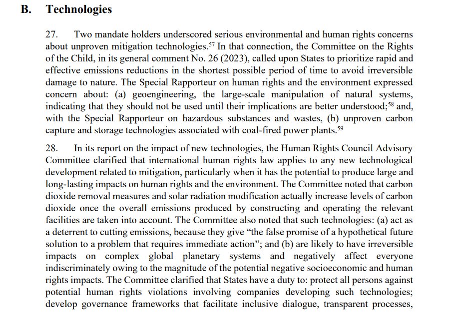 ❗ Yesterday's event at #COP29 discussed #research &amp; #governance of #geoengineering (solar radiation modification), shortly after #COP16Cali UN Biodiversity reiterated its #moratorium on these technologies: enb.iisd.org/events/solar-r…
thread below 👇
<a href="/SREnvironment/">SREnvironment</a> <a href="/UNHumanRights/">UN Human Rights</a>