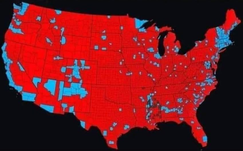 Joey1800callme's tweet photo. @_Desi76_ I used this map for another purpose today, but note where most of the alarmists in the US live?
#ClimateBS!! https://t.co/MqHSMxgmBk