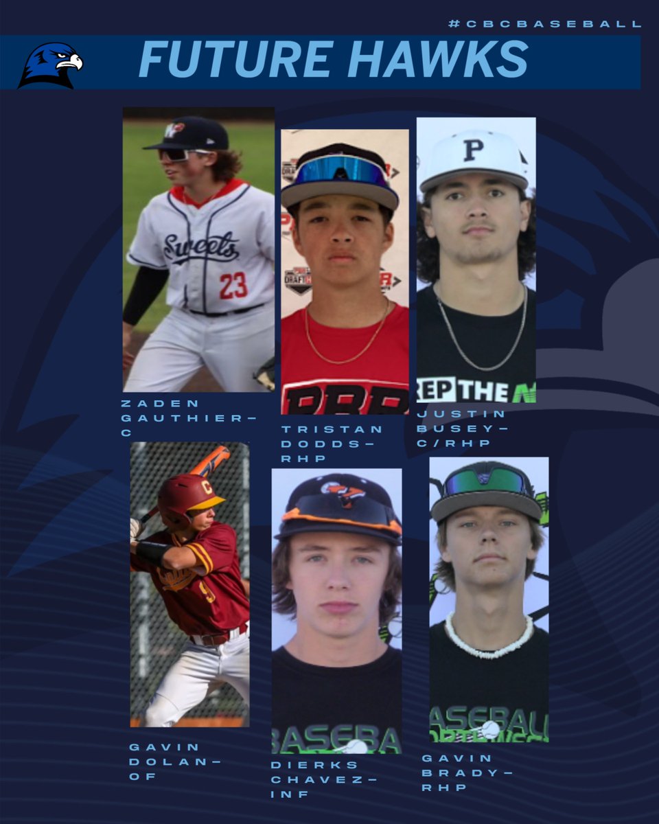 The CBC Baseball team is proud to announce 6 more commits to the '25-26 roster, which include: Zaden Gauthier, Tristan Dodds, Justin Busey, Gavin Dolan, Dierks Chavez, and Gavin Brady!