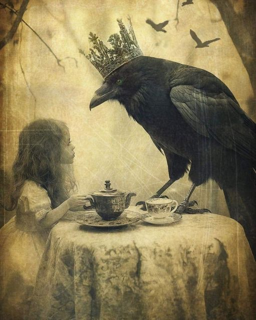 "Tea with the Raven King"
Artist Lisbeth Cheever-Gessaman, USA
#FairyTaleTuesday