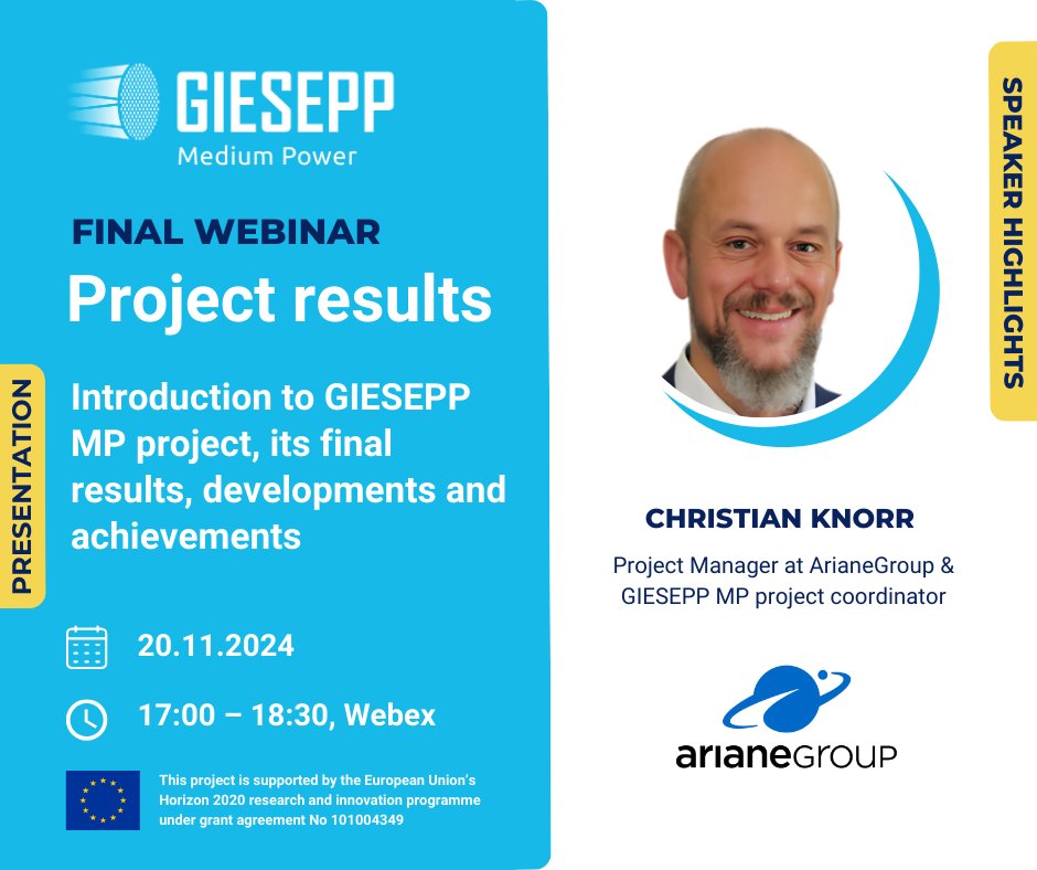 gieseppmpeu (@gieseppmpeu) on Twitter photo Meet Christian Knorr, Project Manager at <a href="/ArianeGroup/">ArianeGroup</a> and Coordinator of the <a href="/gieseppmpeu/">gieseppmpeu</a>. Join us as he leads the introduction, offering a look at the project’s vision, milestones, and its journey to success. Learn more: bit.ly/GIESEPP_MP_Fin… Meet Christian Knorr, Project Manager at <a href="/ArianeGroup/">ArianeGroup</a> and Coordinator of the <a href="/gieseppmpeu/">gieseppmpeu</a>. Join us as he leads the introduction, offering a look at the project’s vision, milestones, and its journey to success. Learn more: bit.ly/GIESEPP_MP_Fin…