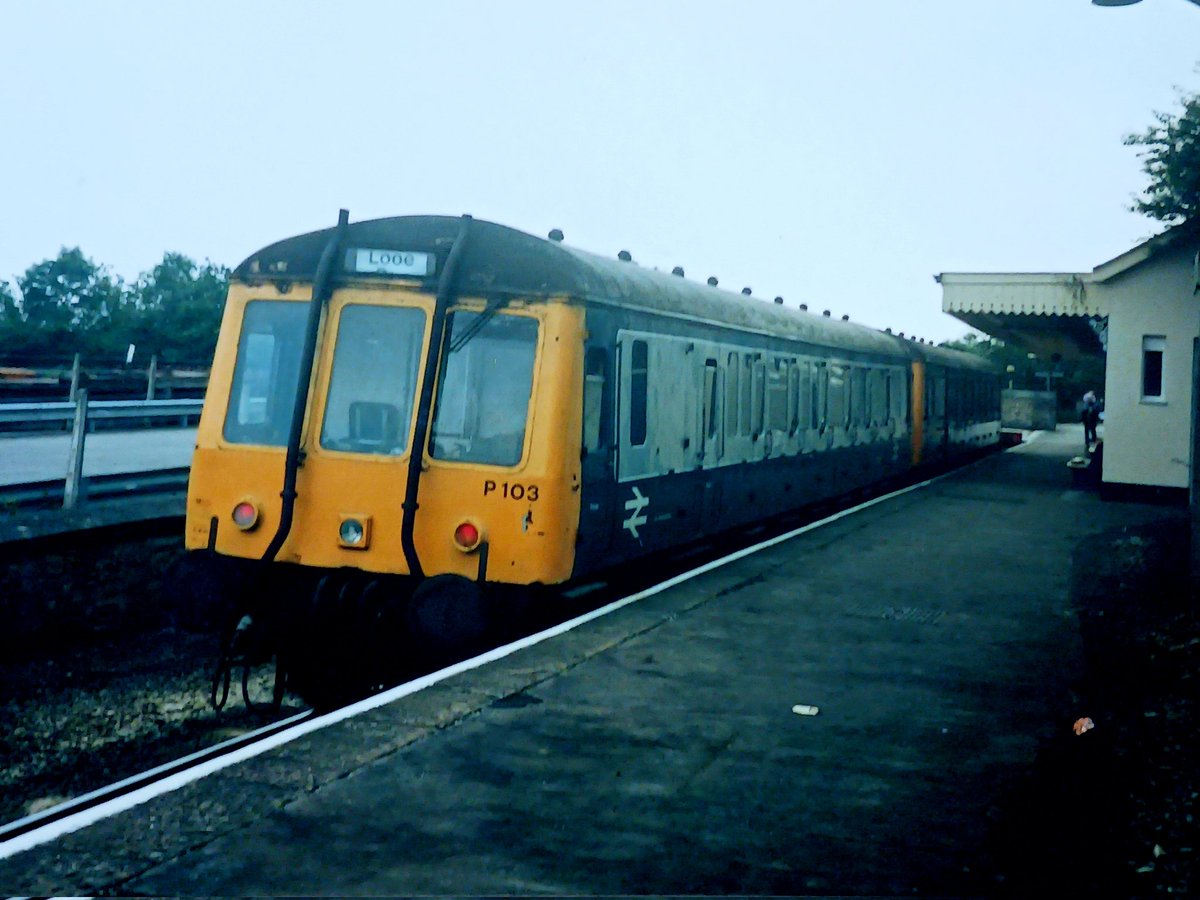 Invermuir's tweet image. Carrying on the corporate theme, a couple of Gloucester RC&amp;amp;W Class 122 Cornish bubble cars.  #class122 #tmrguk #bubblecar