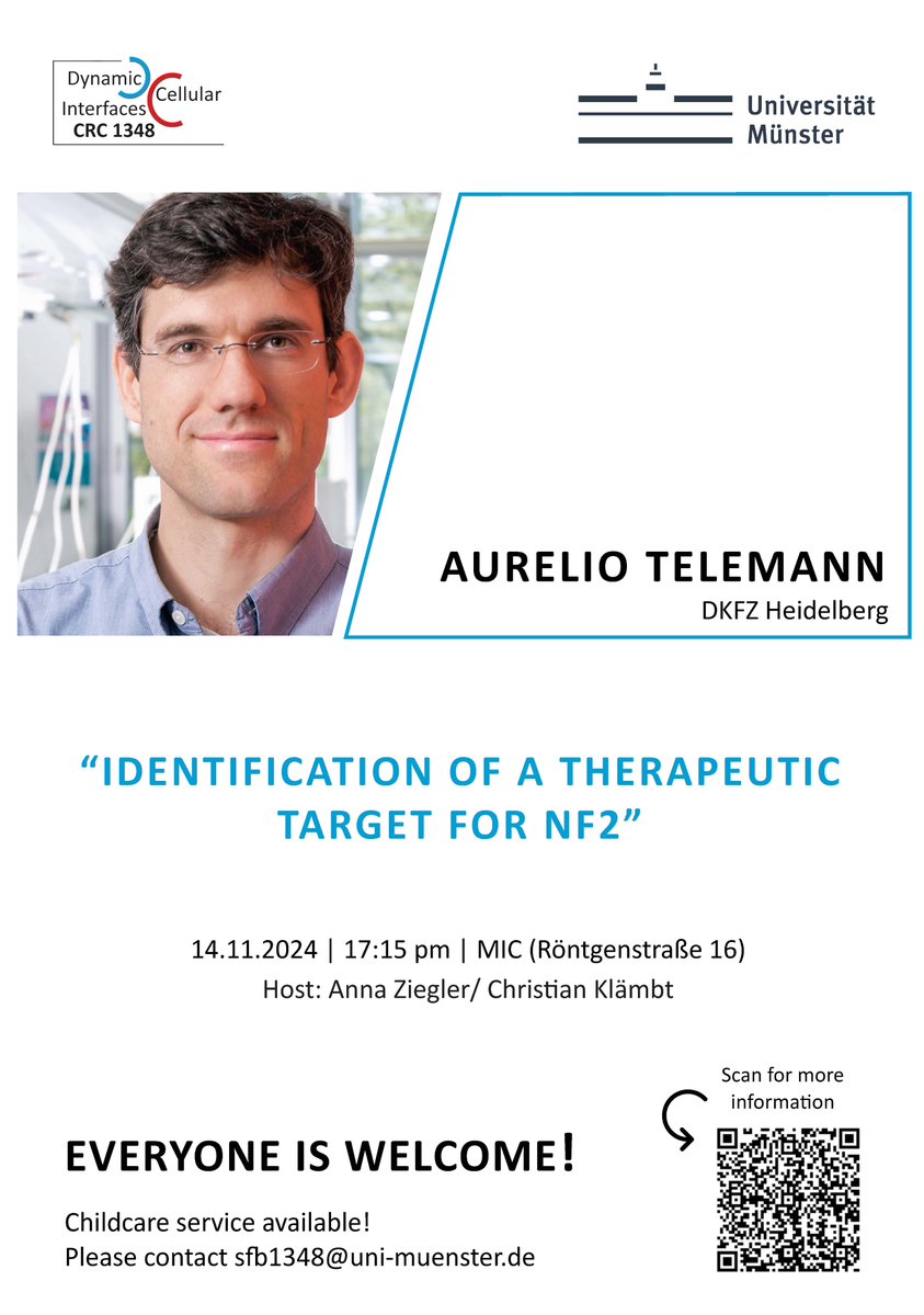 @sfb1348.bsky.social (@sfb1348) on Twitter photo Aurelio Teleman will give an exciting <a href="/sfb1348/">@sfb1348.bsky.social</a> lecture about “Identification of a therapeutic target for NF2” this week. More: uni-muenster.de/SFB1348/en/ind… Everyone is welcome! Aurelio Teleman will give an exciting <a href="/sfb1348/">@sfb1348.bsky.social</a> lecture about “Identification of a therapeutic target for NF2” this week. More: uni-muenster.de/SFB1348/en/ind… Everyone is welcome!