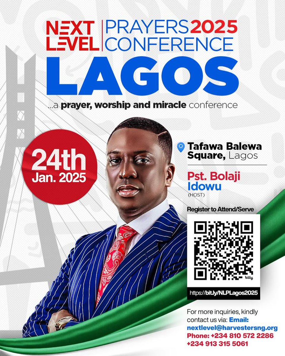 pastorbolaji's tweet image. NIGERIA 🇳🇬, get ready to encounter spiritual awakening and renewal 🙏at the Next Level Prayer Conference Lagos!