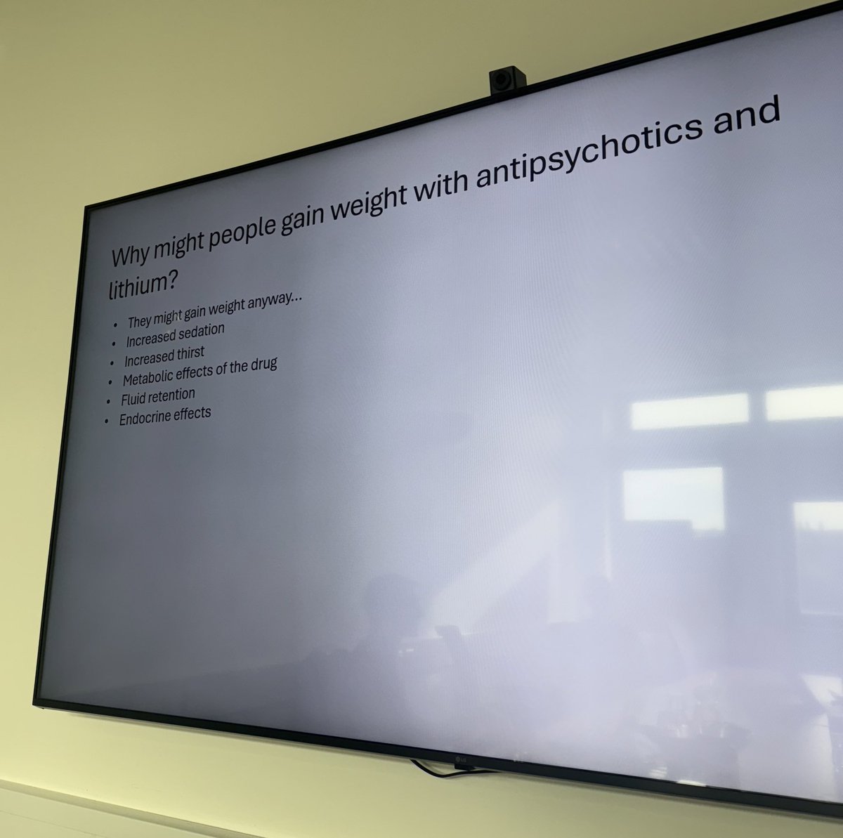 JodieHall_OT's tweet photo. Great session with Dr. Bishop on antipsychotics & mood stabilisers. Exploring how we can improve the health outcomes and quality of the individuals life 🤍
@SHSCFT @primarycareshef
#reducinghealthinequalities #healthpromotion #healthimprovement #mentalhealth #PCMHSHEFFIELD https://t.co/aAs58xWTMG