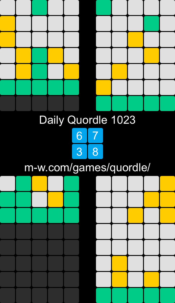 _greg_murphy_'s tweet photo. @LittleScoff @HenryMullen500 @ROfiron 🙂 Daily Quordle 1023
6️⃣7️⃣
3️⃣8️⃣
https://t.co/xGe7W2Th5u https://t.co/hjV2XPUgak