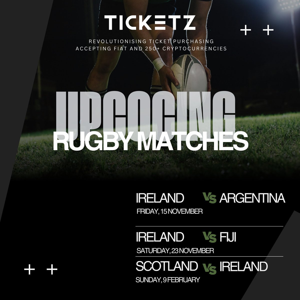 ticketzcom's tweet photo. 🏉 Ready to experience the thrill of live rugby up close?

💥 Here’s your reminder: tickets for upcoming games are already live! Now’s the time to secure the best seats and get ready for the action-packed excitement!

🏆 Don’t miss your chance to be part of the crowd! 

💵Payment is made easy: We accept 250+ cryptocurrencies and credit cards

#Rugby #GameOn #SportsTickets #CatchTheAction