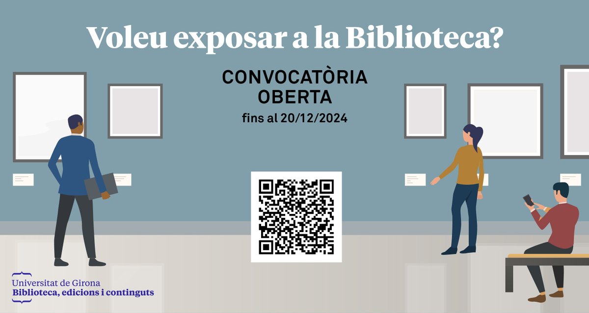 #ExposicionsBIBEC
La Biblioteca del campus Barri Vell obre una convocatòria a la comunitat universitària per realitzar exposicions als seus espais.

🟢 CONVOCATÒRIA OBERTA 

Més informació i bases de la convocatòria
👉biblioteca.udg.edu/ca/activitats/…