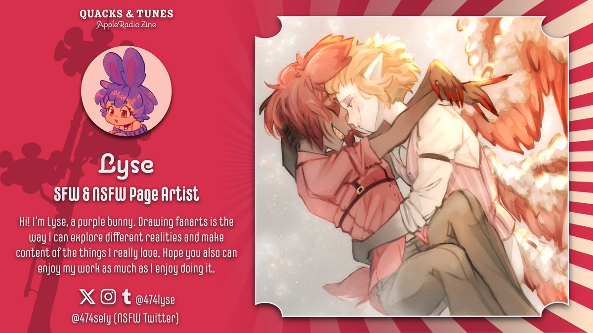 Welcoming Lyse! Check their magnificent artwork here at our SFW zine!

Meet them here! <a href="/474Lyse/">🐰 Lyse🐰</a> ~