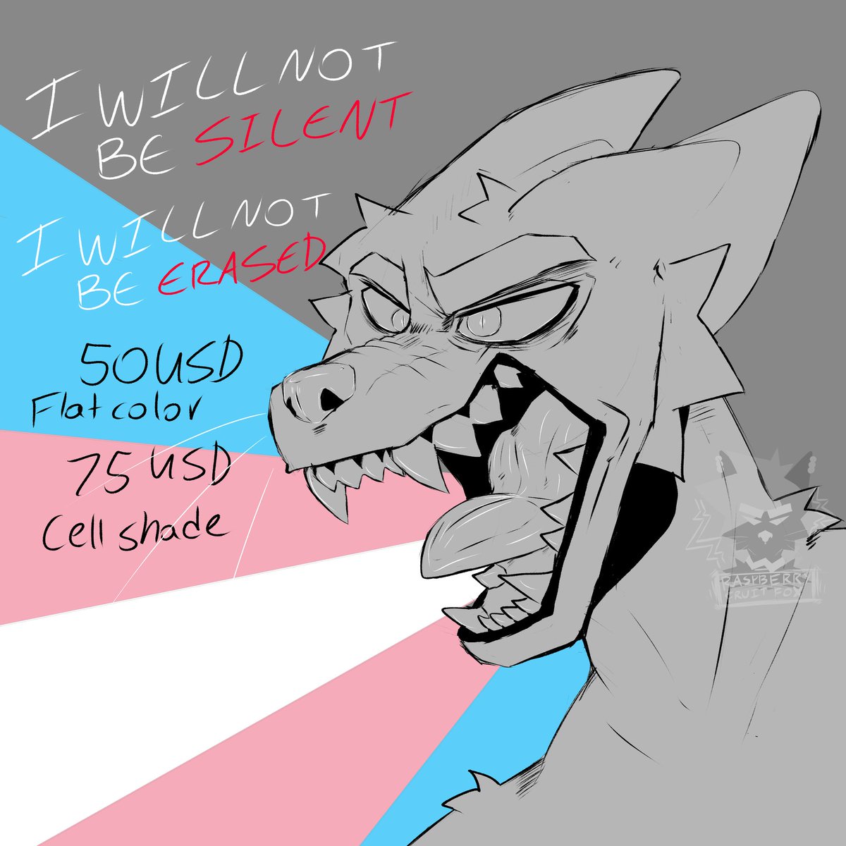 Raspberry_FF_AD's tweet image. Every Trans person continuing to survive is incredibly strong
No limit on this YCH. You will never be erased.
