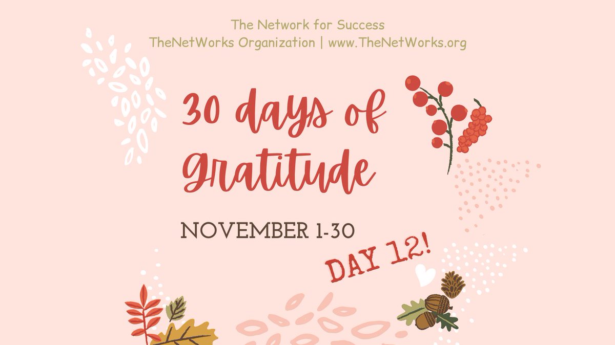 tnworg's tweet photo. Today is day 12 of our 30 days of gratitude in November challenge. 

Today’s tip is: Think of a song or quote that lifts you up and makes you smile. 

#gratitudechallenge #30daysofgratitude #attitudeofgratitude #success #networkforsuccess #journeyofsuccess https://t.co/loKS5UXqLk