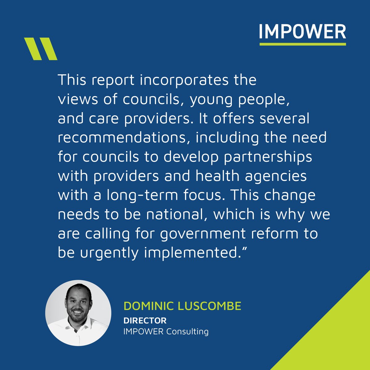IMPOWER Consulting (@impowerconsult) on Twitter photo Today we launched a new report at the <a href="/CCNOffice/">County Councils Network</a> Annual Conference.
The costs of supporting children in care are rising sharply, but there is little to no correlation between outcomes, needs and these eye-watering costs.
This joint report with #CCN report calls for urgent Today we launched a new report at the <a href="/CCNOffice/">County Councils Network</a> Annual Conference.
The costs of supporting children in care are rising sharply, but there is little to no correlation between outcomes, needs and these eye-watering costs.
This joint report with #CCN report calls for urgent