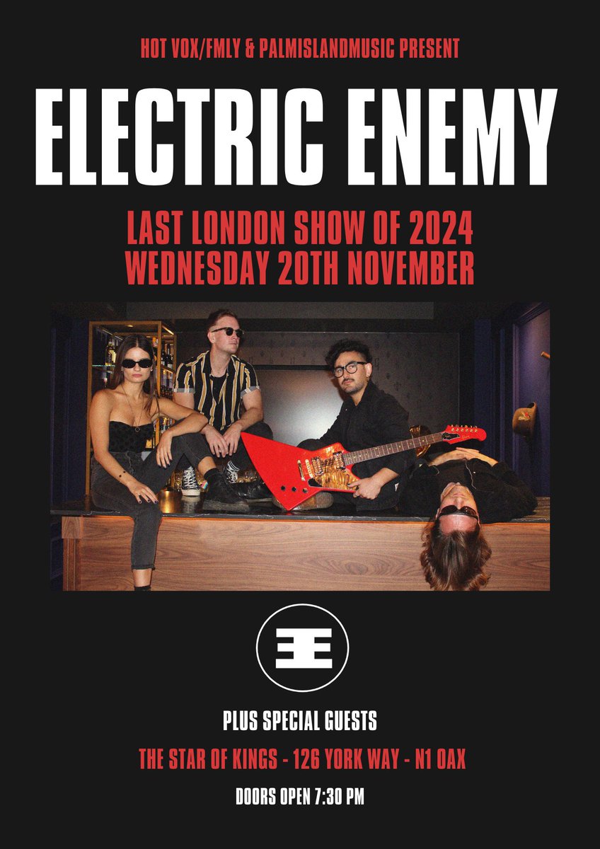 FREE GIG - 20th November in London. 
To say a MASSIVE thank you to all of you for your amazing support this year, we are playing our final London gig of 2024 for free. You still need to reserve a ticket, so make sure you get one via the link below: link.dice.fm/Q47d873baa4b