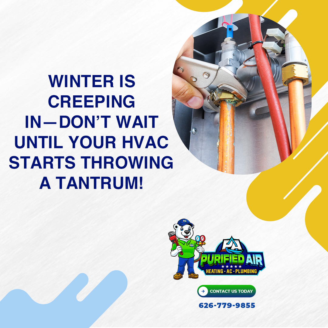 purifiedhvac's tweet image. Schedule your HVAC maintenance with Purified Air and keep your home warm without the worry.
☎️ 626-779-9855

purifiedairinc.com

#HVACMaintenance #FallTuneUp #StayWarmPasadena #NoMoreSurprises