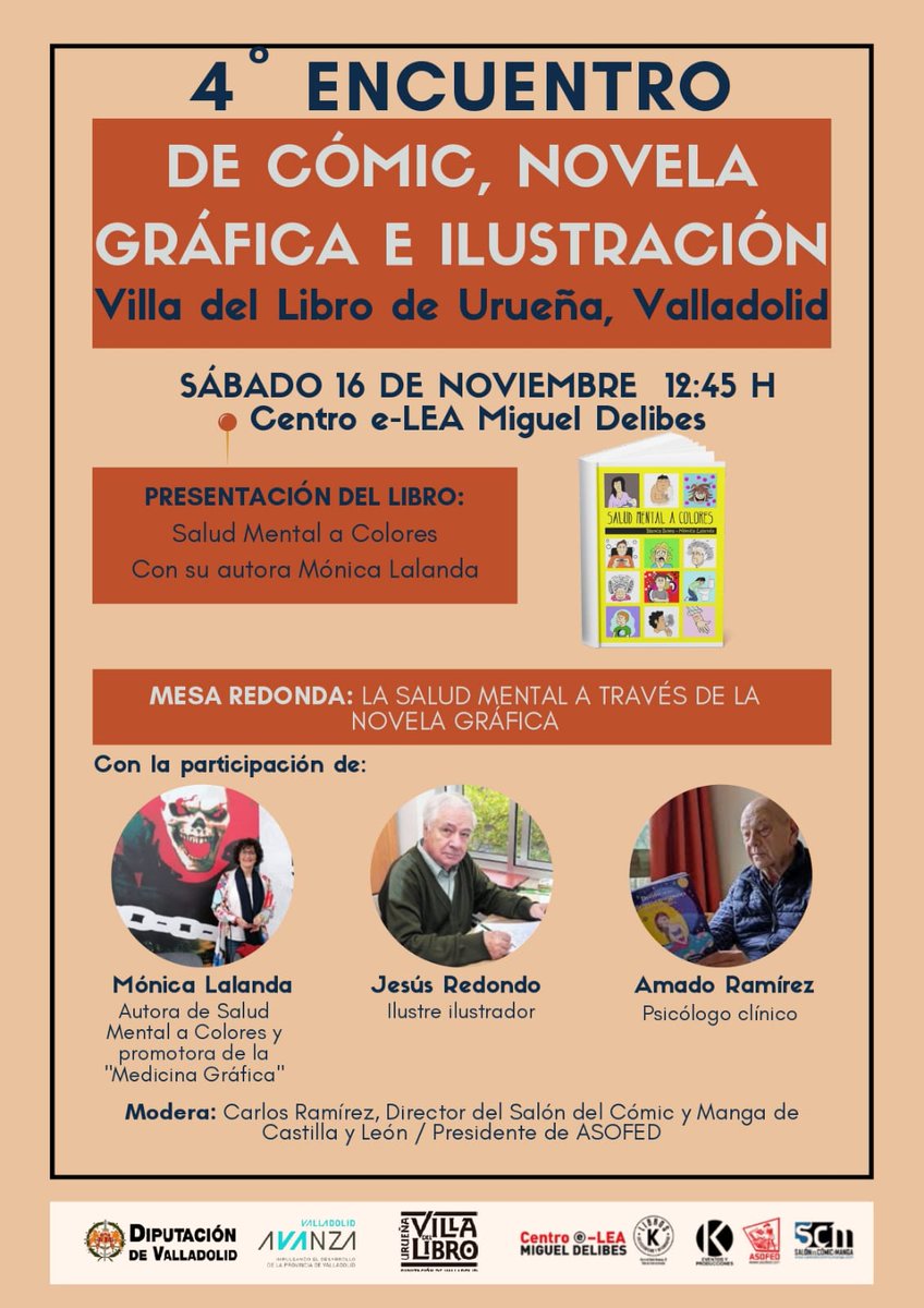 Mónica Lalanda (@mlalanda) on Twitter photo Urueña, la villa del libro, es un pueblito amurallado, espectacular
Supone una excursión a día muy especial.
Y si además te interesa la salud mental y la #MedicinaGráfica, el sábado 16 es tu día.
<a href="/ayto_uruena/">Ayto. de Urueña</a> <a href="/Dip_Va/">Diputación de Valladolid</a> <a href="/CyLEsVida/">Turismo Castilla y León</a> <a href="/turvalladolid/">Turismo Valladolid</a>
<a href="/asofed/">ASOFED</a> <a href="/saloncymcyl/">Salón del Cómic y Manga CYL</a> <a href="/AyuntamientoVLL/">Ayto. de Valladolid</a> Urueña, la villa del libro, es un pueblito amurallado, espectacular
Supone una excursión a día muy especial.
Y si además te interesa la salud mental y la #MedicinaGráfica, el sábado 16 es tu día.
<a href="/ayto_uruena/">Ayto. de Urueña</a> <a href="/Dip_Va/">Diputación de Valladolid</a> <a href="/CyLEsVida/">Turismo Castilla y León</a> <a href="/turvalladolid/">Turismo Valladolid</a>
<a href="/asofed/">ASOFED</a> <a href="/saloncymcyl/">Salón del Cómic y Manga CYL</a> <a href="/AyuntamientoVLL/">Ayto. de Valladolid</a>