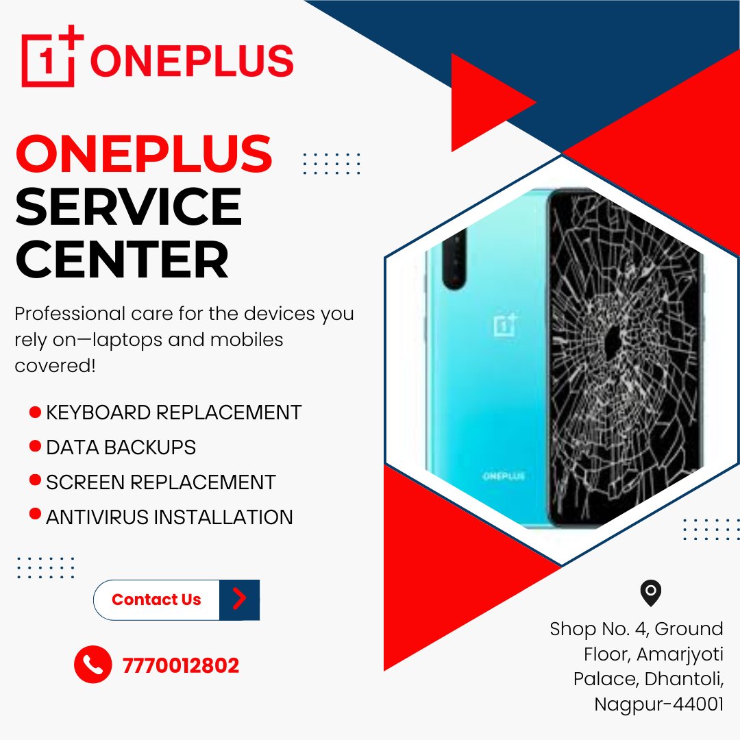IndiaOneplus's tweet photo. Got a OnePlus device issue? Visit our OnePlus Service Center in Nagpur for fast, expert repairs with genuine parts! 🚀📱

#OnePlusServiceCenter #Nagpur #TechSupport #SmartphoneRepair #OnePlusCare https://t.co/PpiovLsYT4