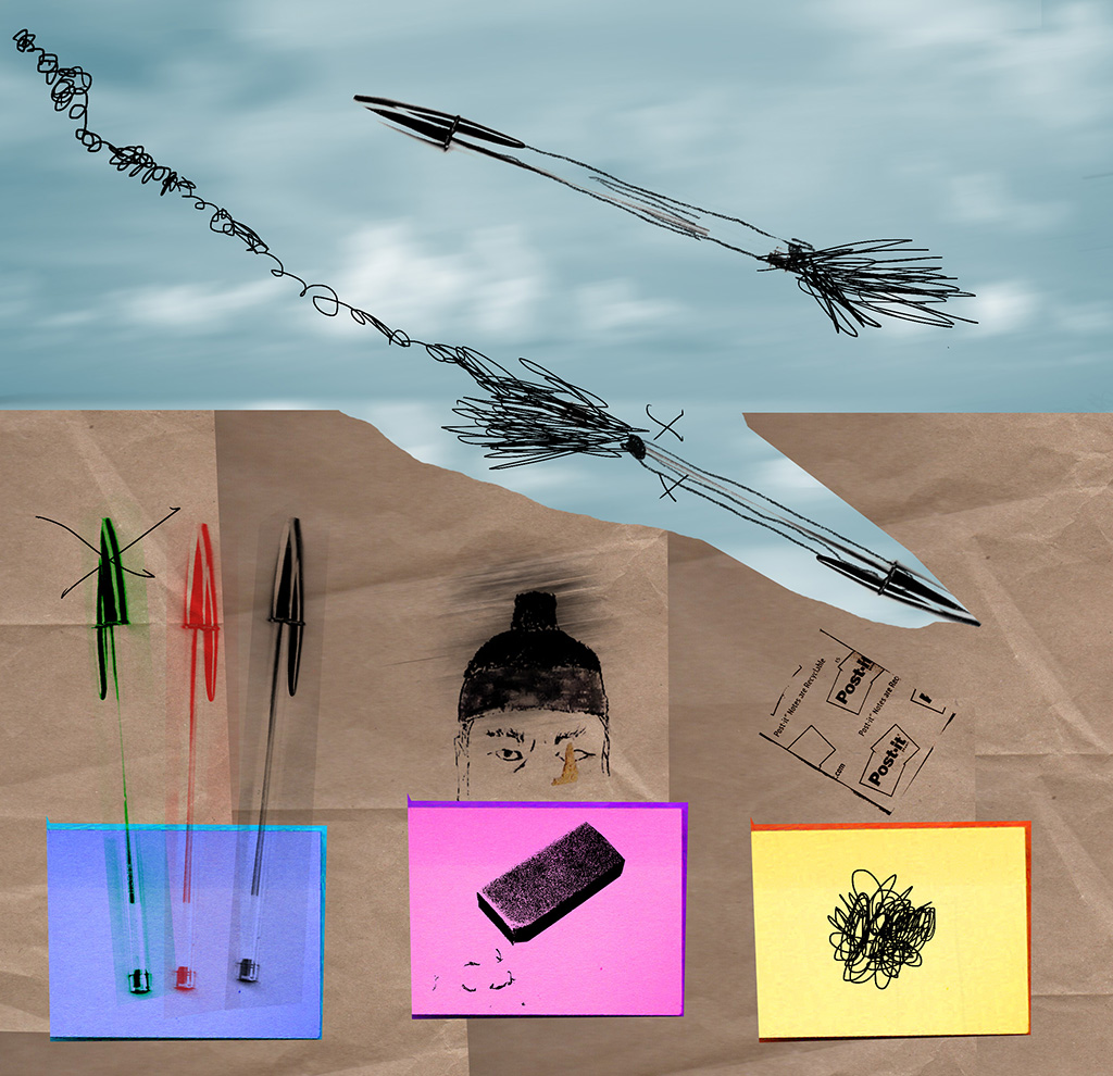 A saudável loucura de acumular canetas, lápis, papéis coloridos, envelopes e outras quinquilharias tão necessárias à vida de uma escritora. Crônica "Material de papelaria", de Ana Elisa Ribeiro (<a href="/anadigital/">Ana Elisa Ribeiro</a>): tinyurl.com/mvnnyya2