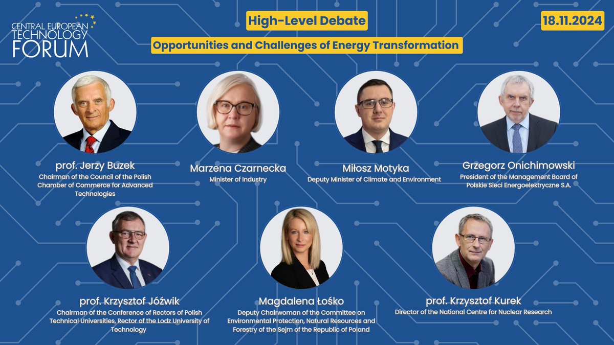 🌍 High-Level Debate: Opportunities and Challenges of Energy Transformation 🌍

📅 Join us at CETEF’24 for this exclusive debate on shaping the future of energy! --&gt; cetef.eu/en/plenary-con…

#CETEF24 #EnergyTransformation #Innovation #Poland #Sustainability #RenewableEnergy