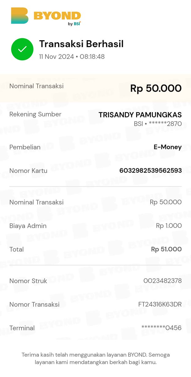 Ini postingan ke dua <a href="/bankbsi_id/">Bank Syariah Indonesia</a> tlg emoney saya blm masuk. Helpp