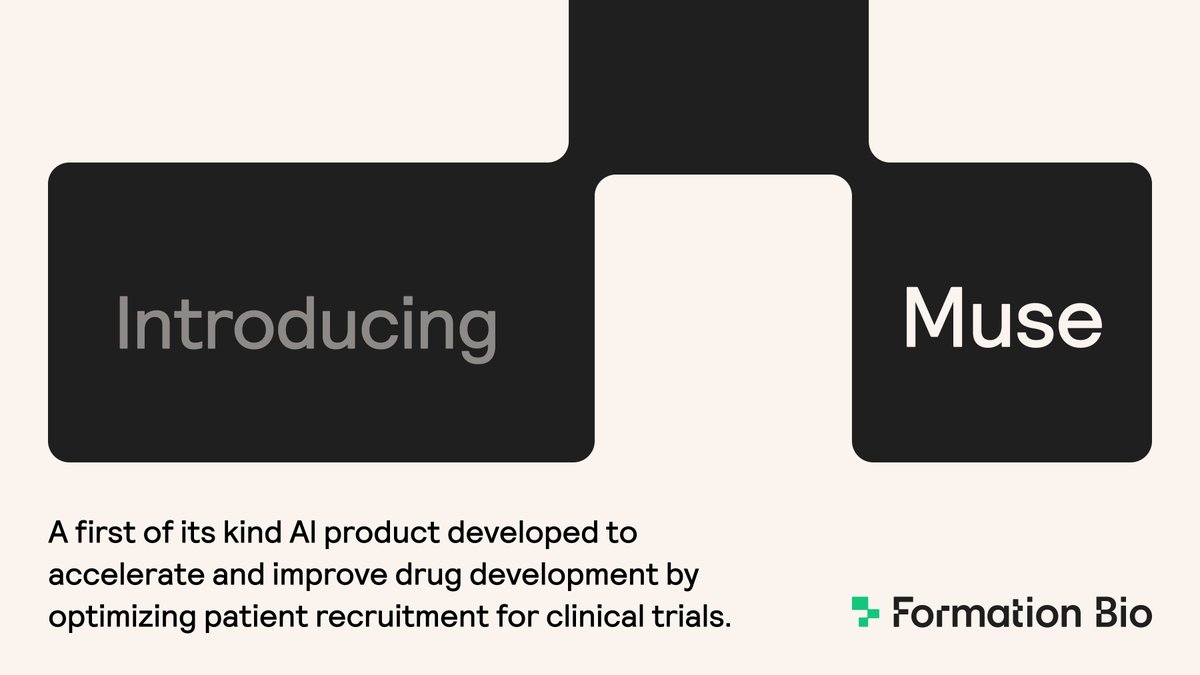 Meet Muse - our AI tool for patient recruitment strategy &amp; content creation, built together w. <a href="/sanofi/">Sanofi</a>  and <a href="/OpenAI/">OpenAI</a>. We believe AI systems like Muse will enable us to  drastically reduce cost + time of bringing new medicines to patients. endpts.com/sanofi-openai-…