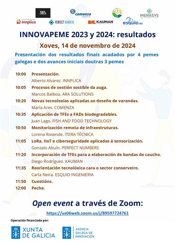 FFT_technology's tweet photo. Este jueves, nuestro director Juan Lago participará en la sesión de presentación de resultados y avances conseguidos en el marco del programa #Innovapeme junto a otras 6 #pymes gallegas. 🚀
👉🏼 Síguela aquí: https://t.co/Muic9p5PrV
Acción financiada por la @Xunta y @axenciaGAIN. https://t.co/zTFK6kGUrs