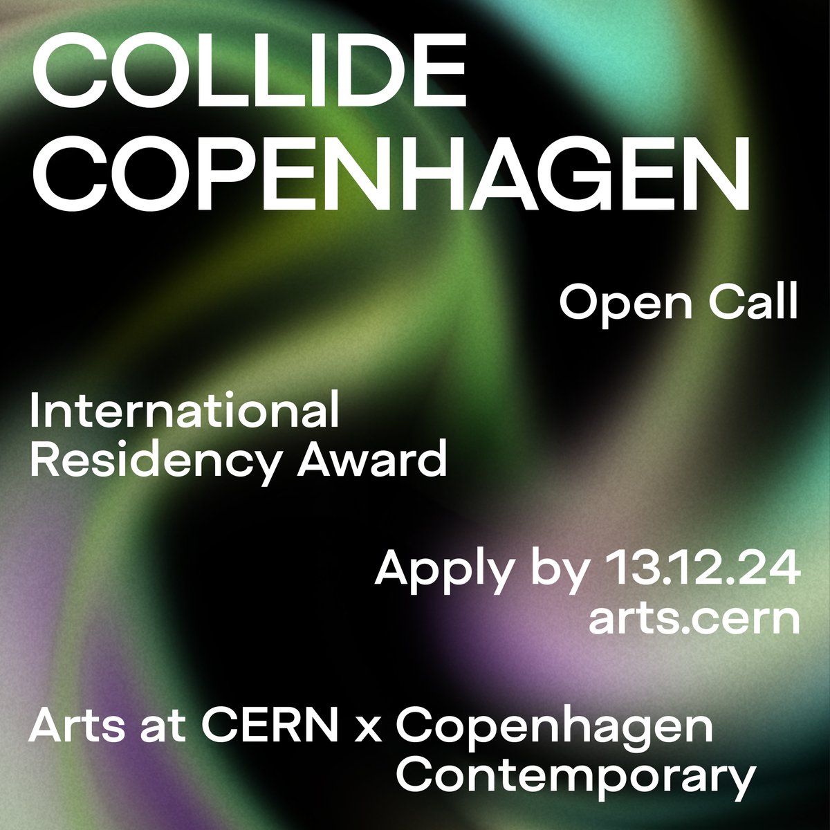 #Opencall: Collide Copenhagen

Artists &amp; collectives from any country are welcome to apply for a residency between <a href="/CERN/">CERN</a> and Copenhagen Contemporary dedicated to artistic research in dialogue with scientists, followed by the production of a new artwork

🔗 arts.cern/call/collide-c…