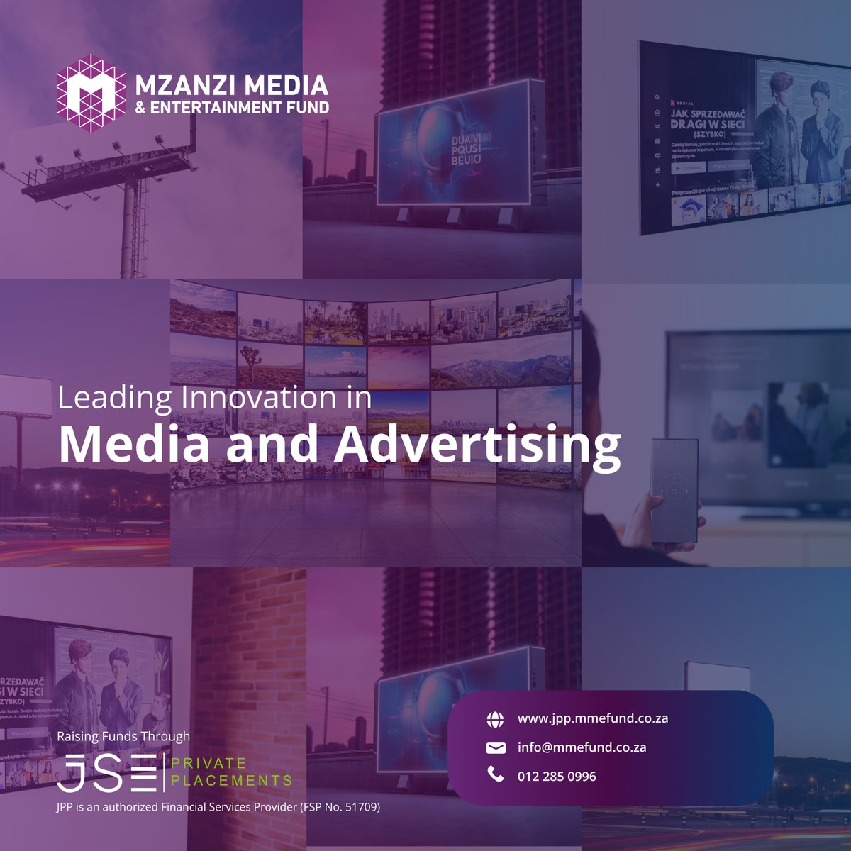 MMEFund's tweet photo. MMEF focuses on high-potential areas like television, out-of-home media, and dynamic advertising. Join us in leading the charge for innovation and growth. Visit our website https://t.co/acuNFN0GQ1 or contact us at info@mmefund.co.za.
#DynamicAdvertising #MMEF #MediaGrowth #Invest https://t.co/nHQkgWCFrk