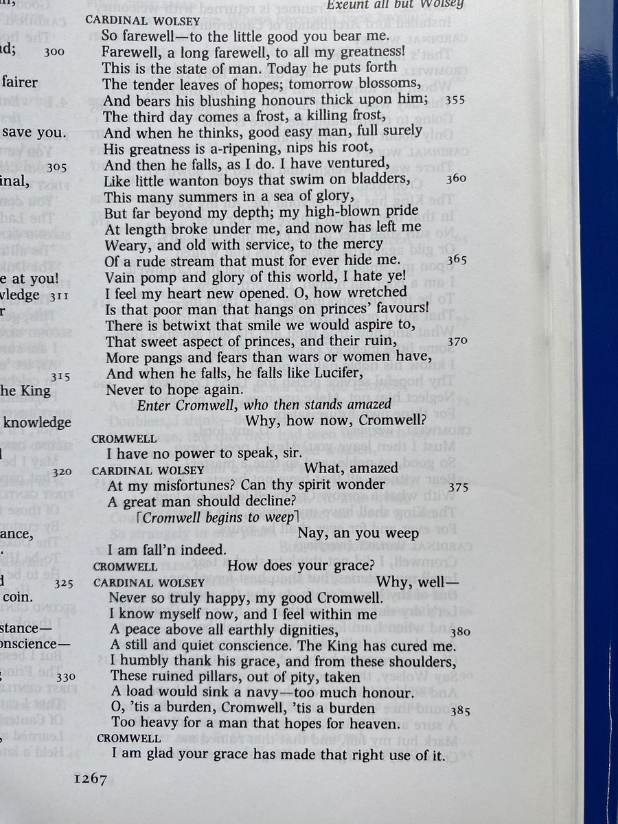 Paul_Edmondson's tweet image. This is how Shakespeare &amp;amp; John Fletcher depict the resignation an Archbishop. From 'All is True' ('King Henry VIII'), 3.2.