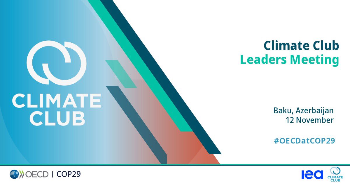 Since last year's launch, the #ClimateClub has advanced discussions around industry decarbonisation.

Today at #COP29, I met with leaders to discuss this progress and address potential spillover effects of climate mitigation policies.

🔗 brnw.ch/ClimateClubCOP… | #OECDatCOP29