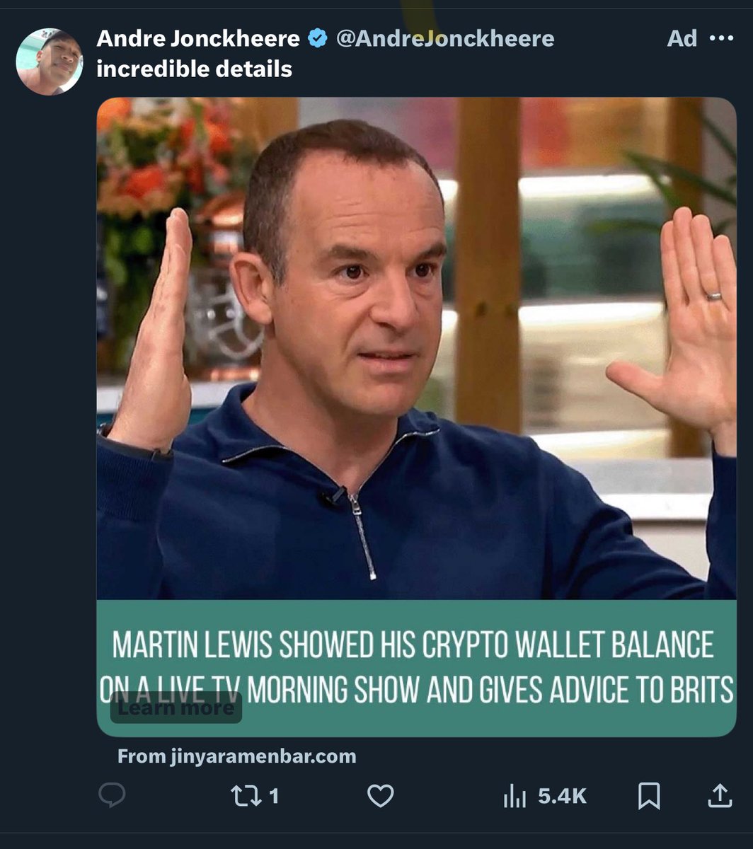 iamchrisramsay's tweet photo. @MartinSLewis another fake add with your name on it. https://t.co/rceS2OnJt4
