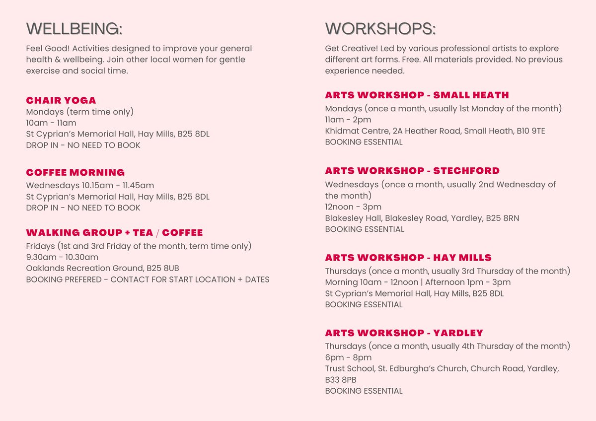 Arts In The Yard (@artsintheyard) on Twitter photo Do u know we've developed our Women of Yardley Unite #workshops & #wellbeing activities, providing more welcoming spaces to help local women feel good & thrive? We're looking for more women to join our free #WOYU sessions across our venues. For info email: hello@artsintheyard.org Do u know we've developed our Women of Yardley Unite #workshops & #wellbeing activities, providing more welcoming spaces to help local women feel good & thrive? We're looking for more women to join our free #WOYU sessions across our venues. For info email: hello@artsintheyard.org