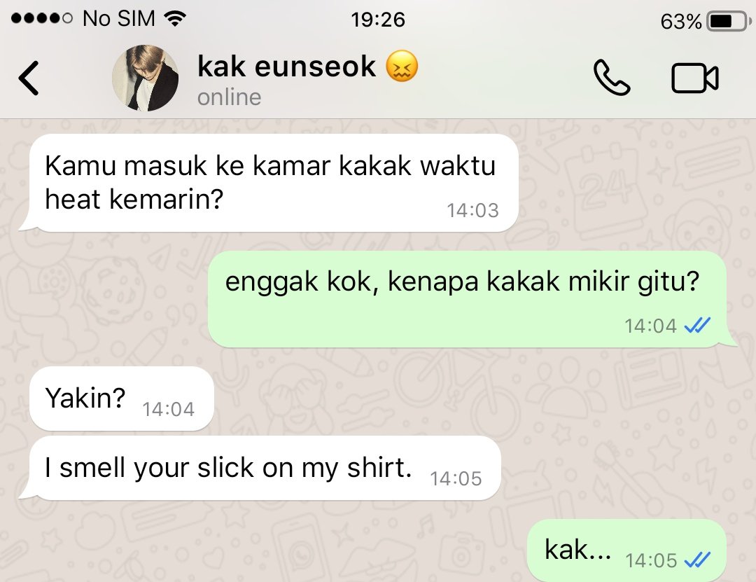 Seoknen four tweets AU ABO / aboverse 🔞

—omega! nen yang diem-diem pake baju alpha! seok buat nesting dan gesek-gesek waktu seok gak di dorm.