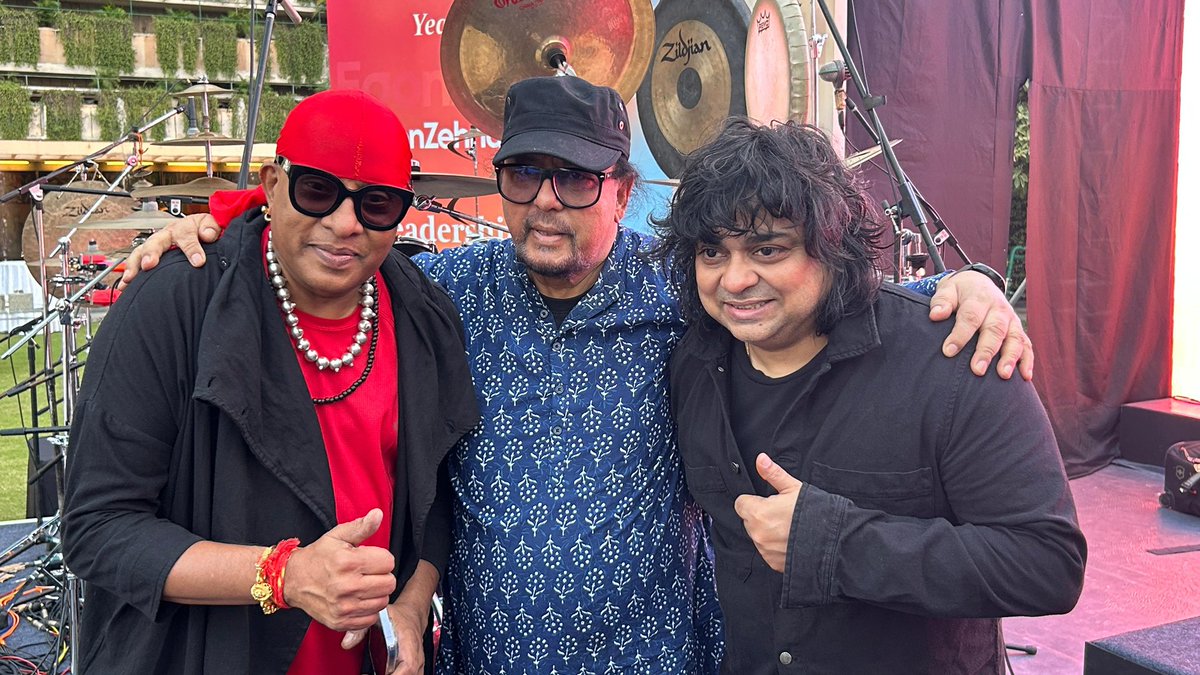 The band ‘ Asia Electrik ‘ today in delhi with two great legends of india godfather of jazz in india Maestro Louis Banks and the rhythm master showman of india the genius Sivamani. 🙏